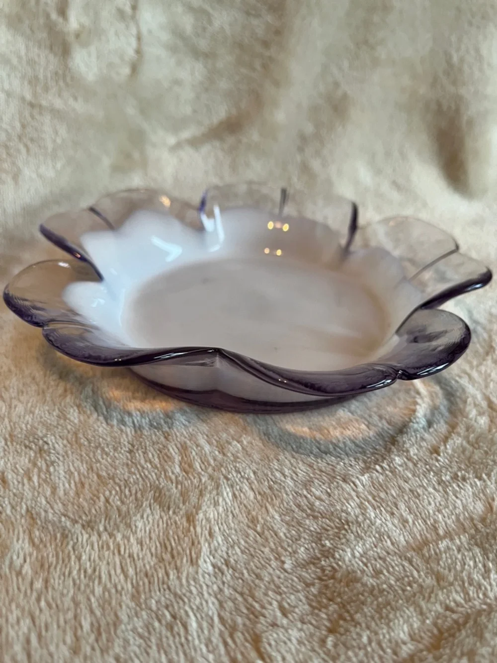 Anthropologie Glass Flower Trinket Dish